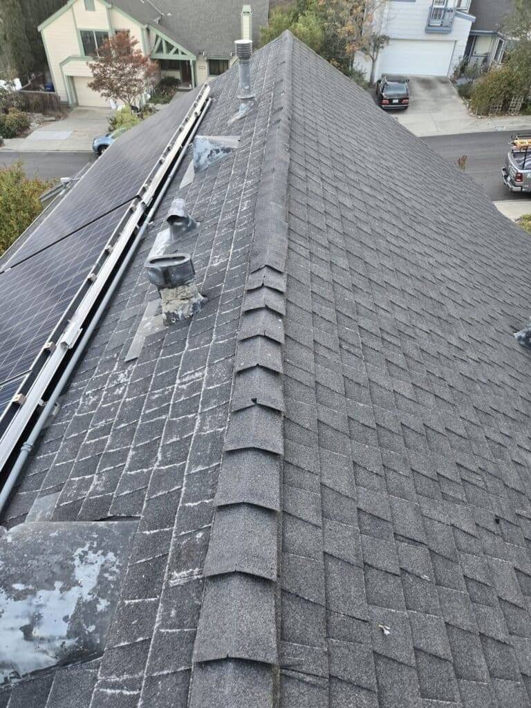 San Diego Roof Inspection Deteriorated Asphalt Shingles. Can you roof over asphalt shingles? Not a good idea. Roof inspection San Diego