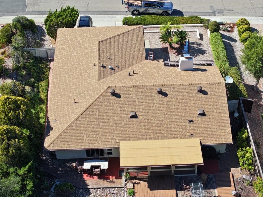 Roof Replacement San Diego (Rancho Bernardo), looking from back side.